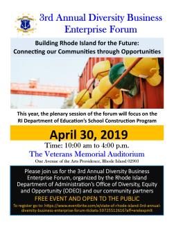  4/30/2019 - 3rd Annual Diversity Business Enterprise Forum Invitation